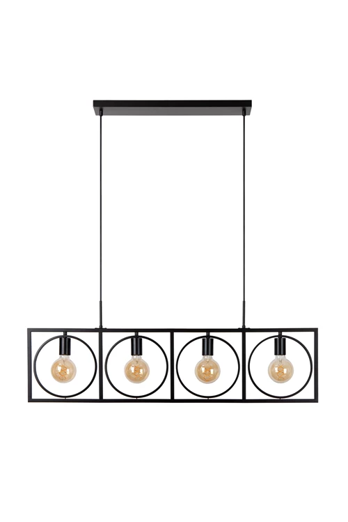 Lucide SUUS - Lámpara colgante - 4xE27 - Negro - apagado